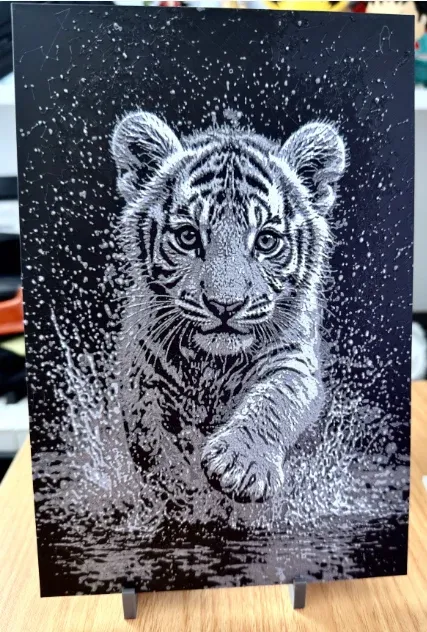 Baby Tiger HueForge printed by TKA Custom Printing